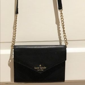 Black Kate Spade purse-gold chain and black strap